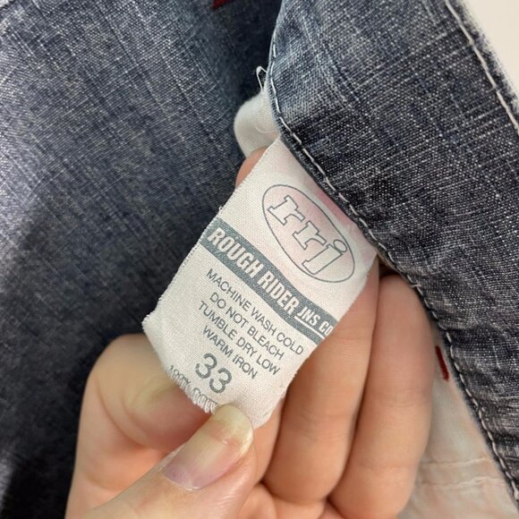 90s Raver Techno Denim Shorts - Picture 3 of 4